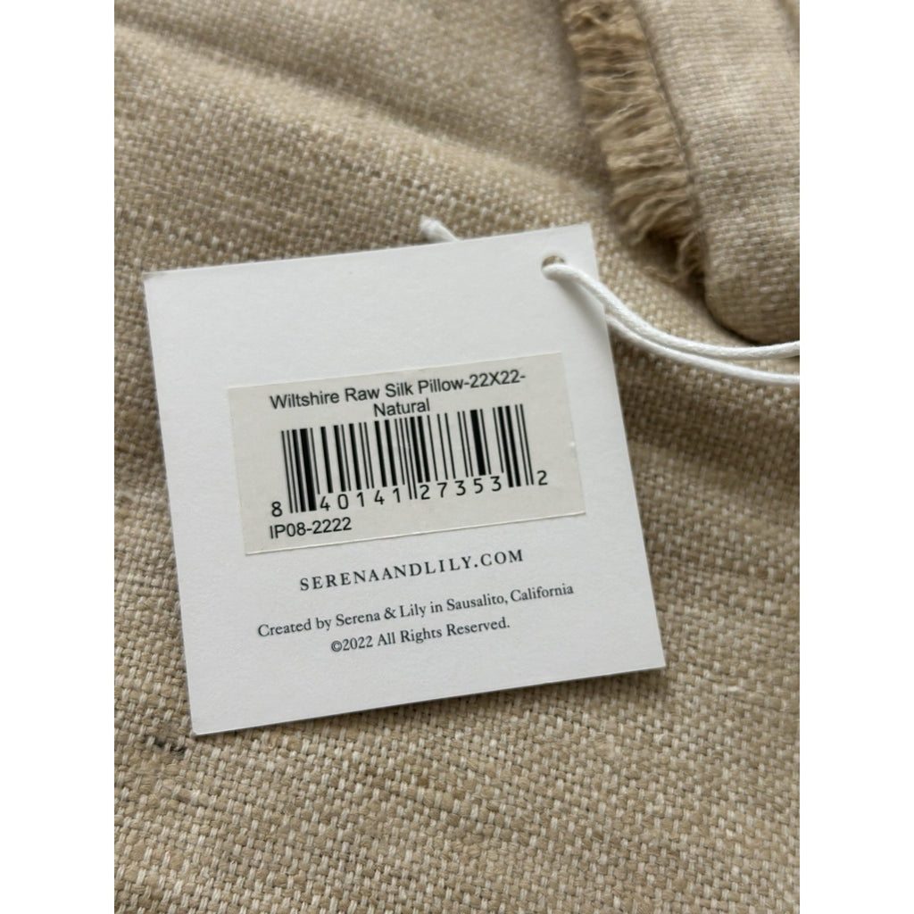 Wiltshire Raw Silk Pillow Cover (22” SQ)-Natural Brown - The Home Decor Outlet