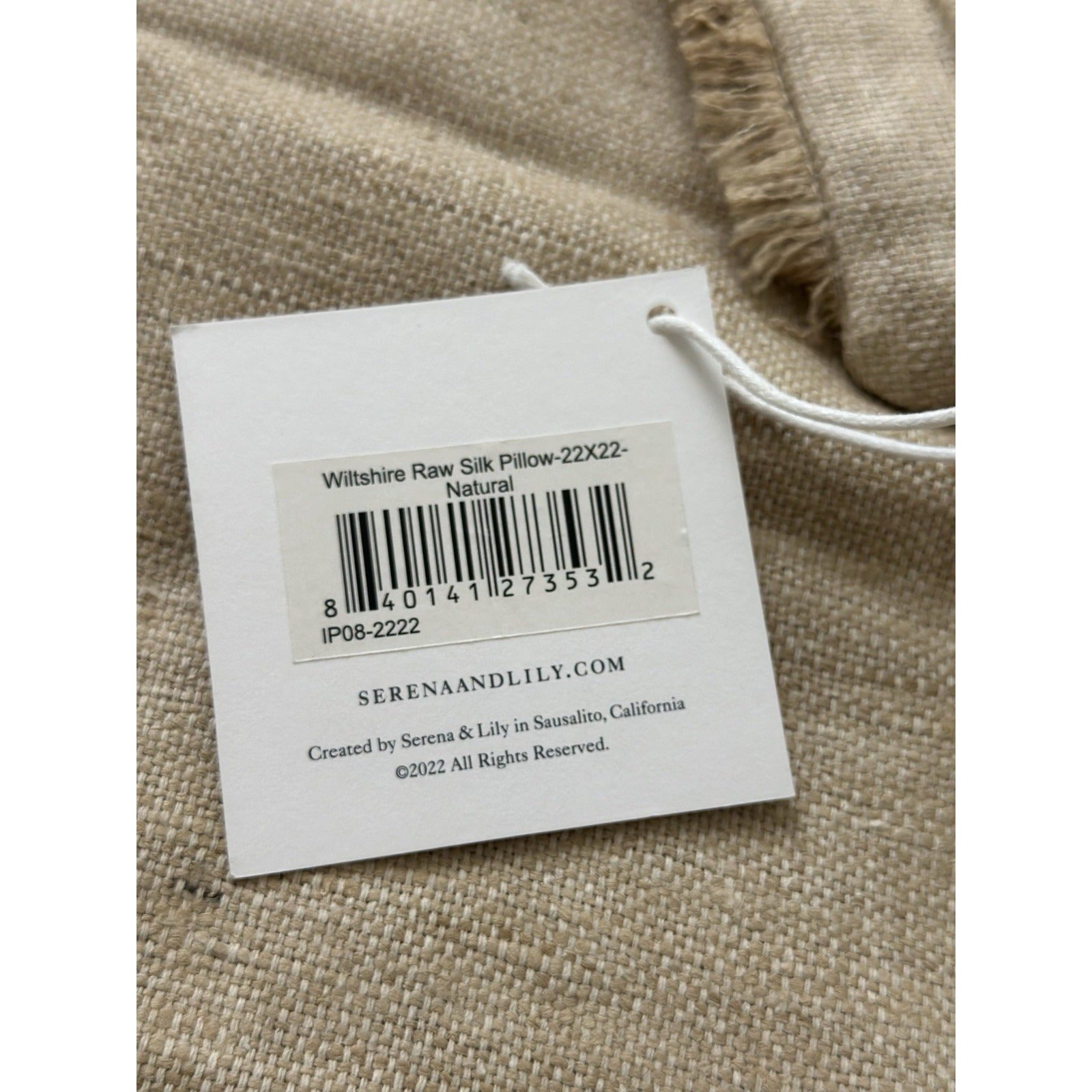 Wiltshire Raw Silk Pillow Cover (22” SQ)-Natural Brown - The Home Decor Outlet