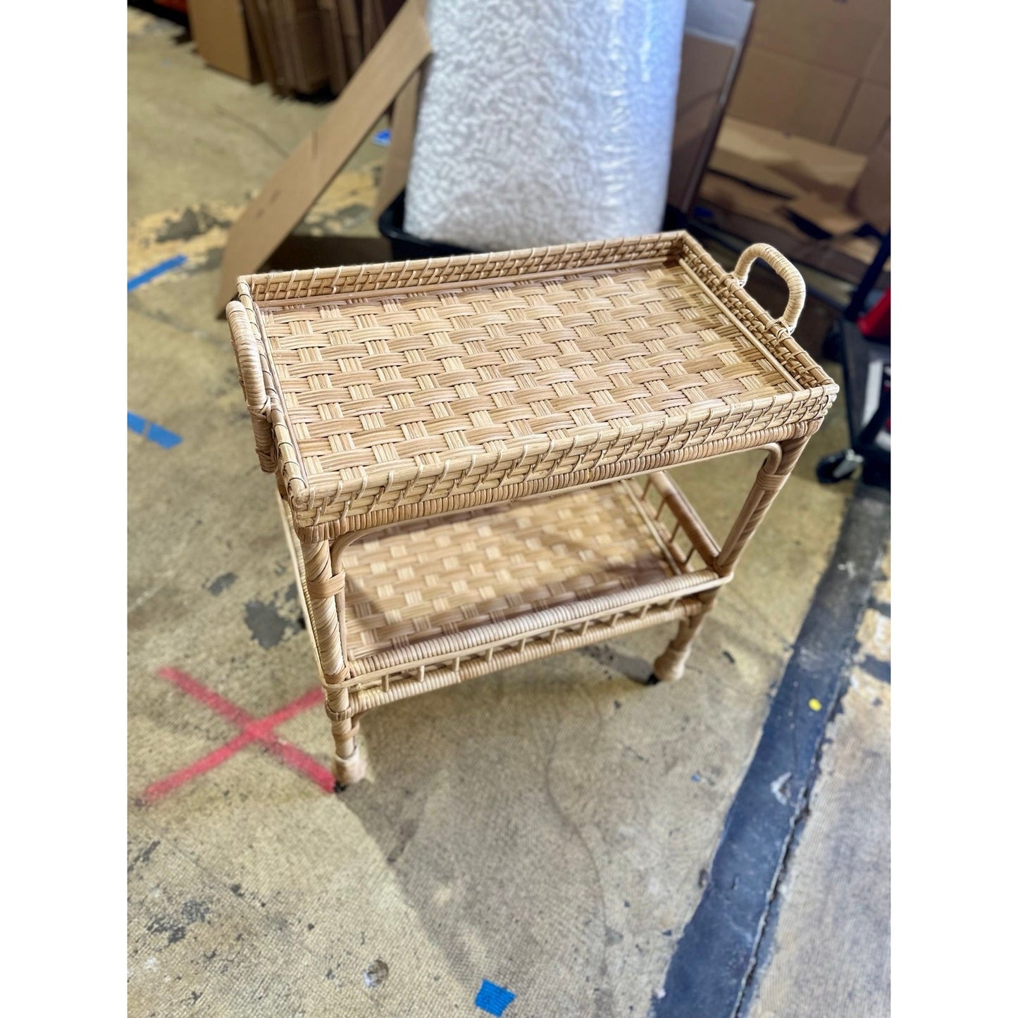 South Seas Rattan Side Cart-Natural