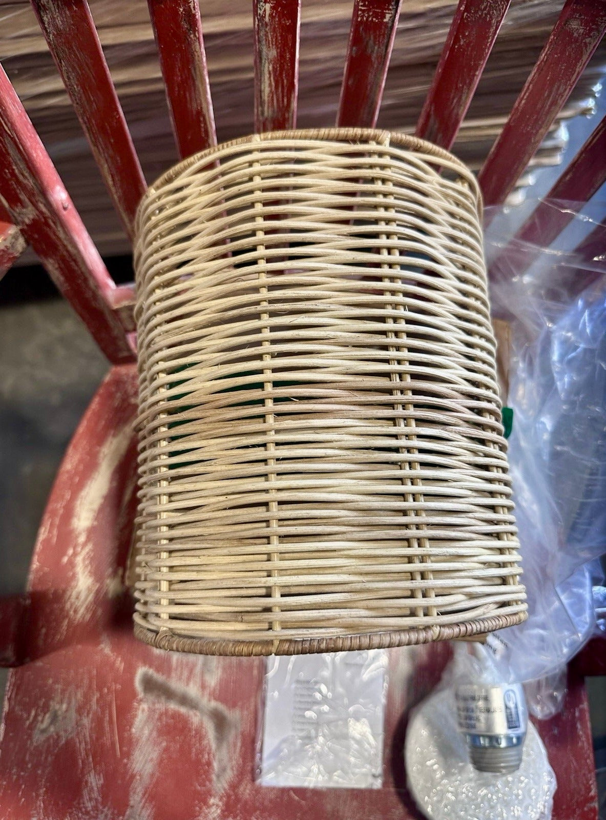Santa Barbara Rattan Drum Sconce