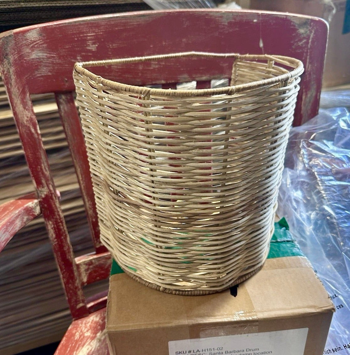 Santa Barbara Rattan Drum Sconce