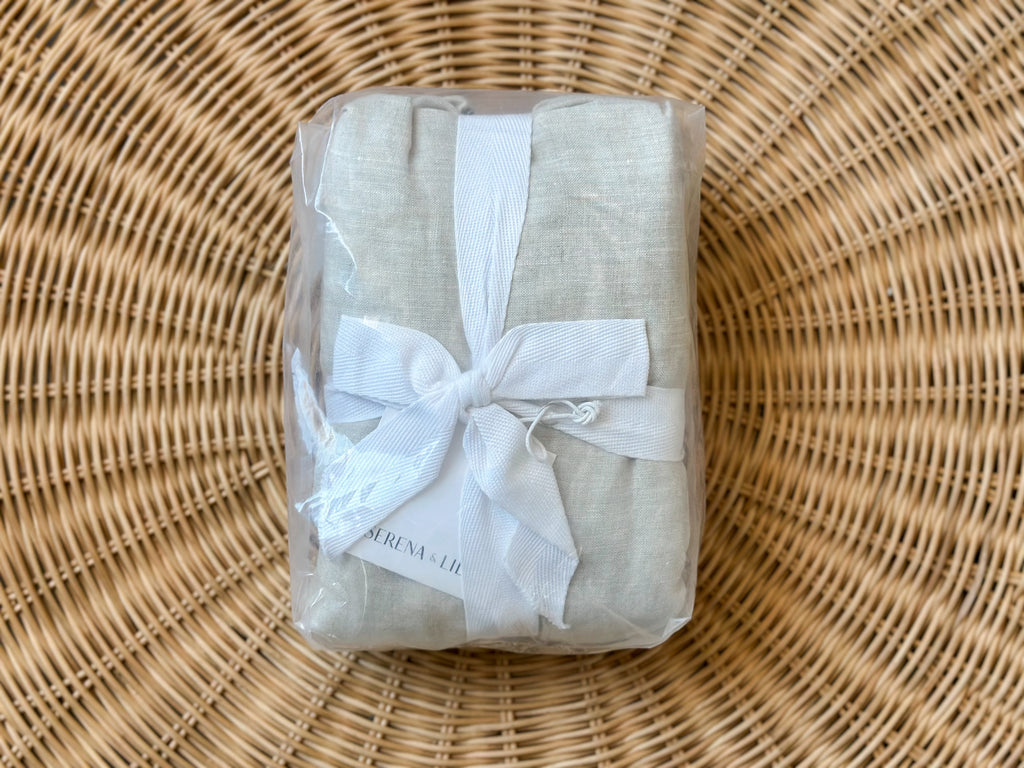 Macramé Crib Skirt-Flax - The Home Decor Outlet