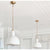 Melrose Large Pendant (19” DIAM)-White/Brass Accents