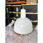 Melrose Large Pendant (19” DIAM)-White/Brass Accents