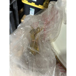 Melrose Large Pendant (19” DIAM)-White/Brass Accents