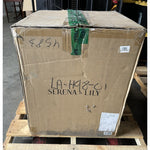 Melrose Large Pendant (19” DIAM)-White/Brass Accents