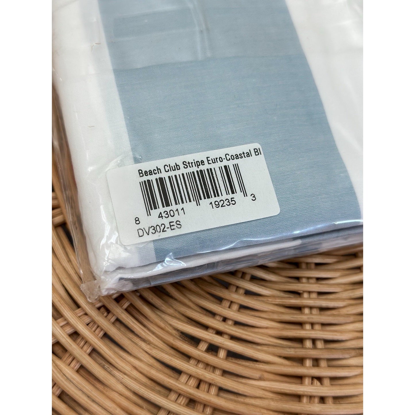 Beach Club Percale Stripe Euro Pillow Sham-Coastal Blue