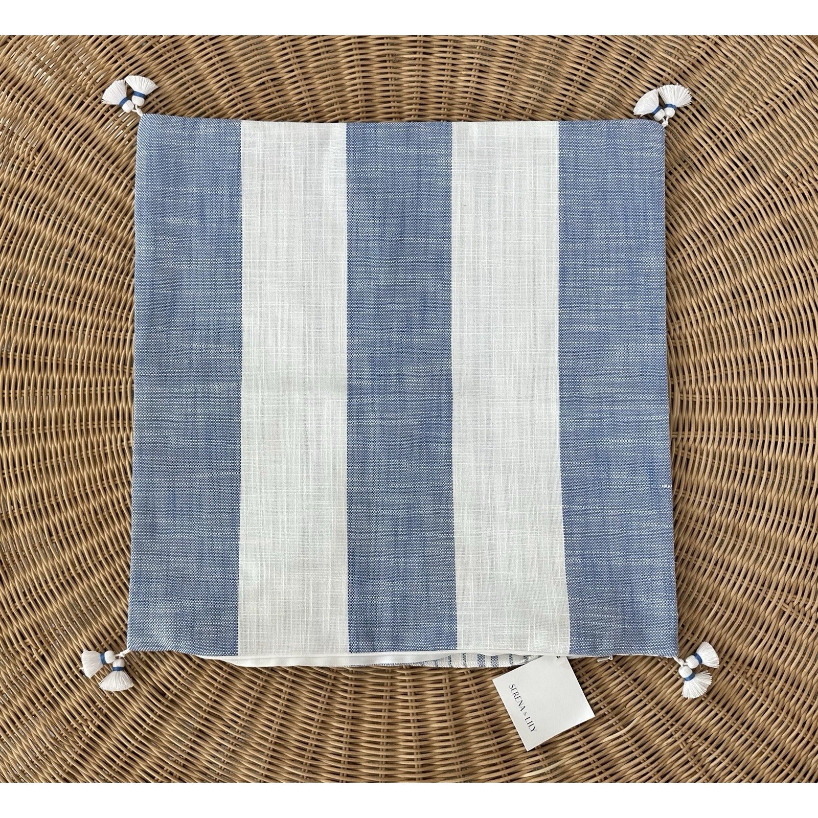 Bay Stripe Outdoor Pillow Cover (20” SQ)-French Blue - The Home Decor Outlet