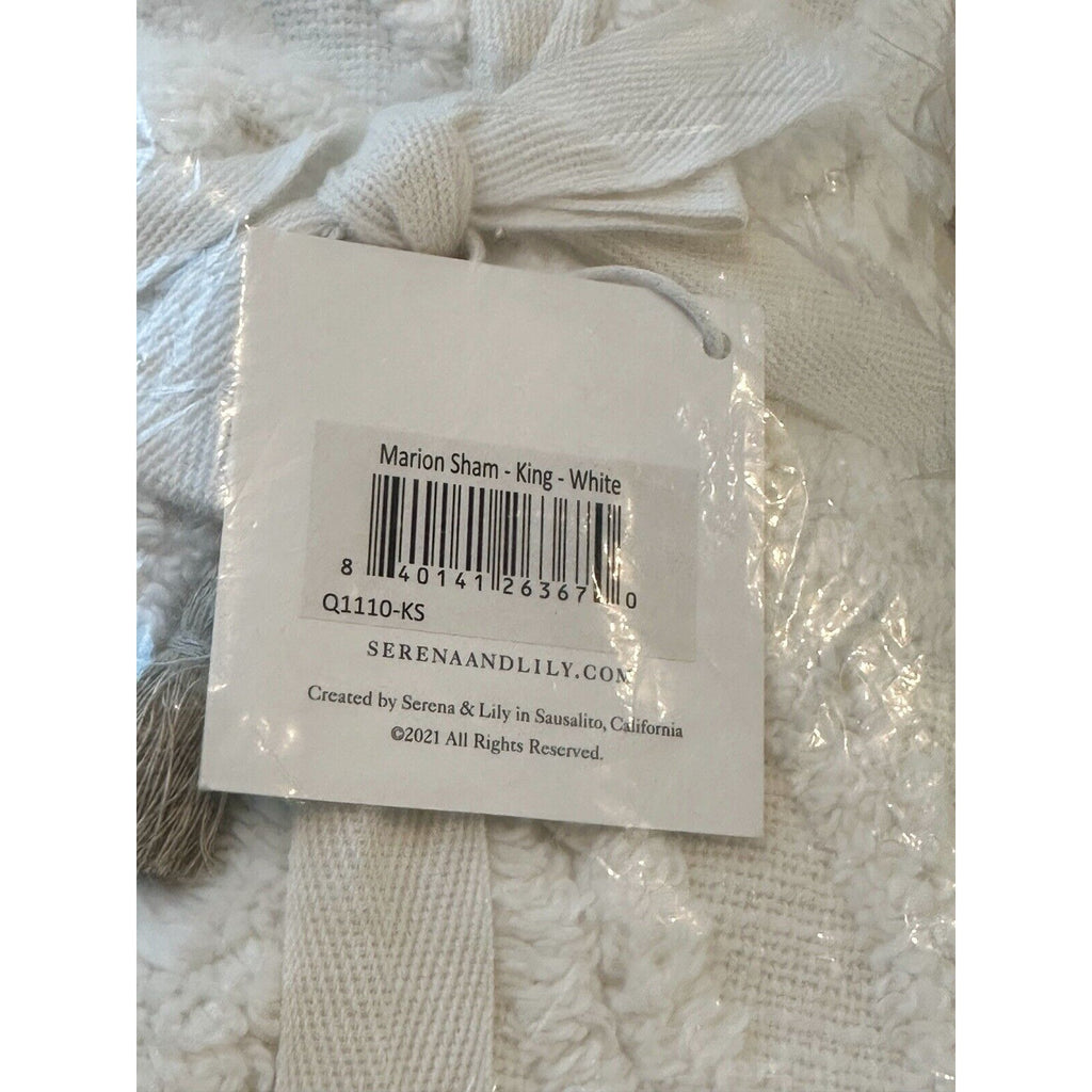 Marion King Sham-White - The Home Decor Outlet