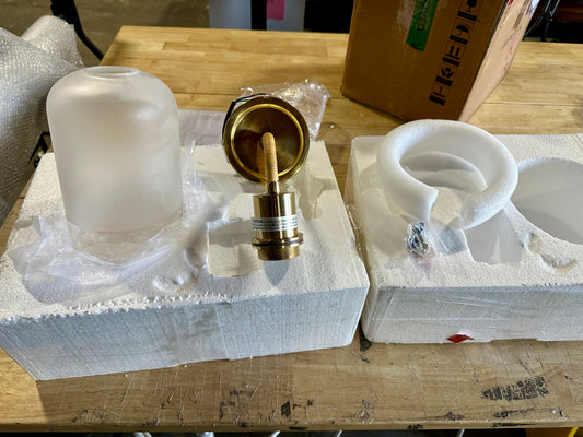 Westbrooke Single Sconce-Brass Base/Frosetd Glass Shade