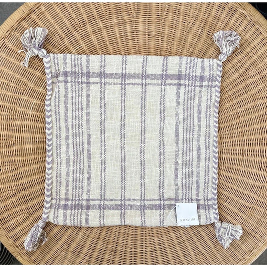 Ridge Stripe Pillow Cover (22” SQ)-Lavender Purple