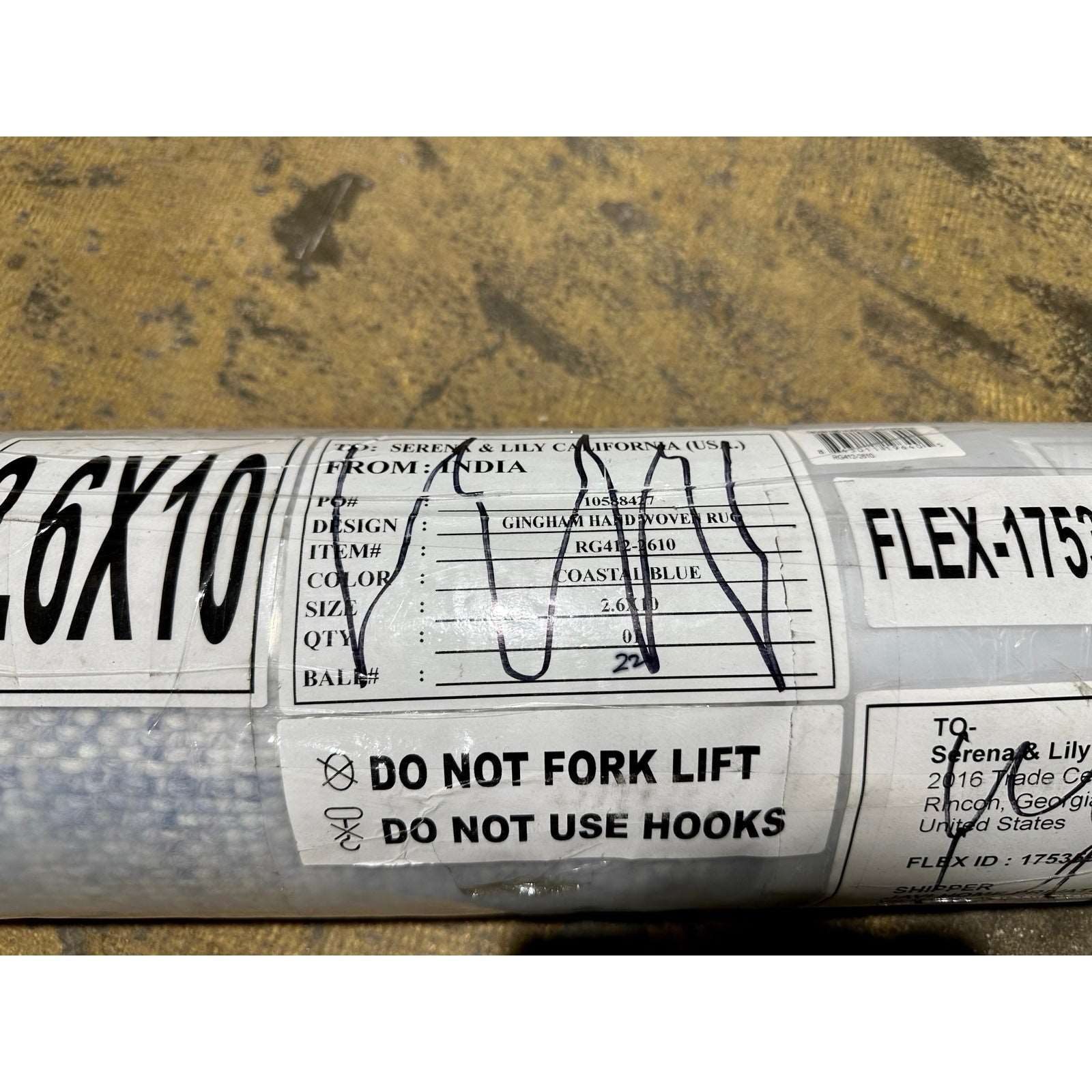 Gingham Rug (2.6’x10)Coastal Blue The Home Decor Outlet