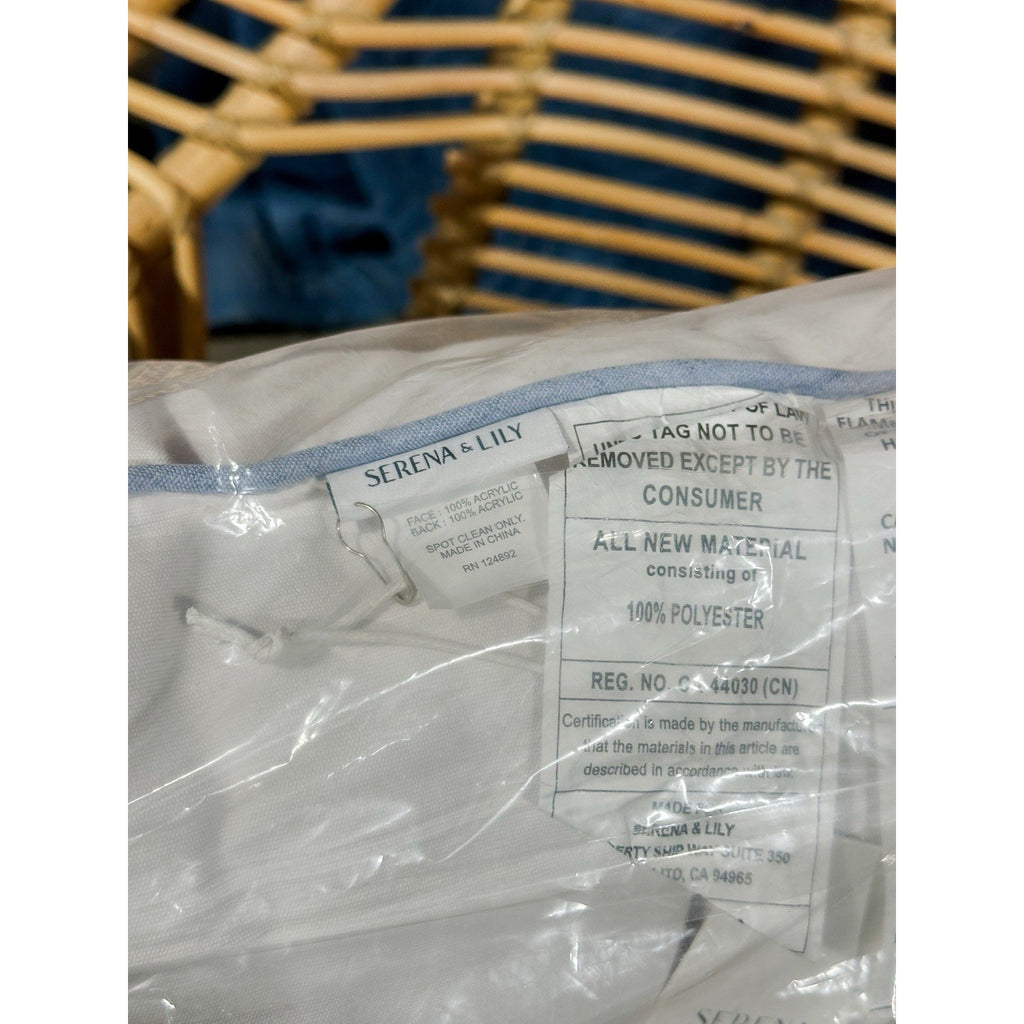 Sunbrella Lido Outdoor Pillow (24” SQ)-White/Coastal Blue