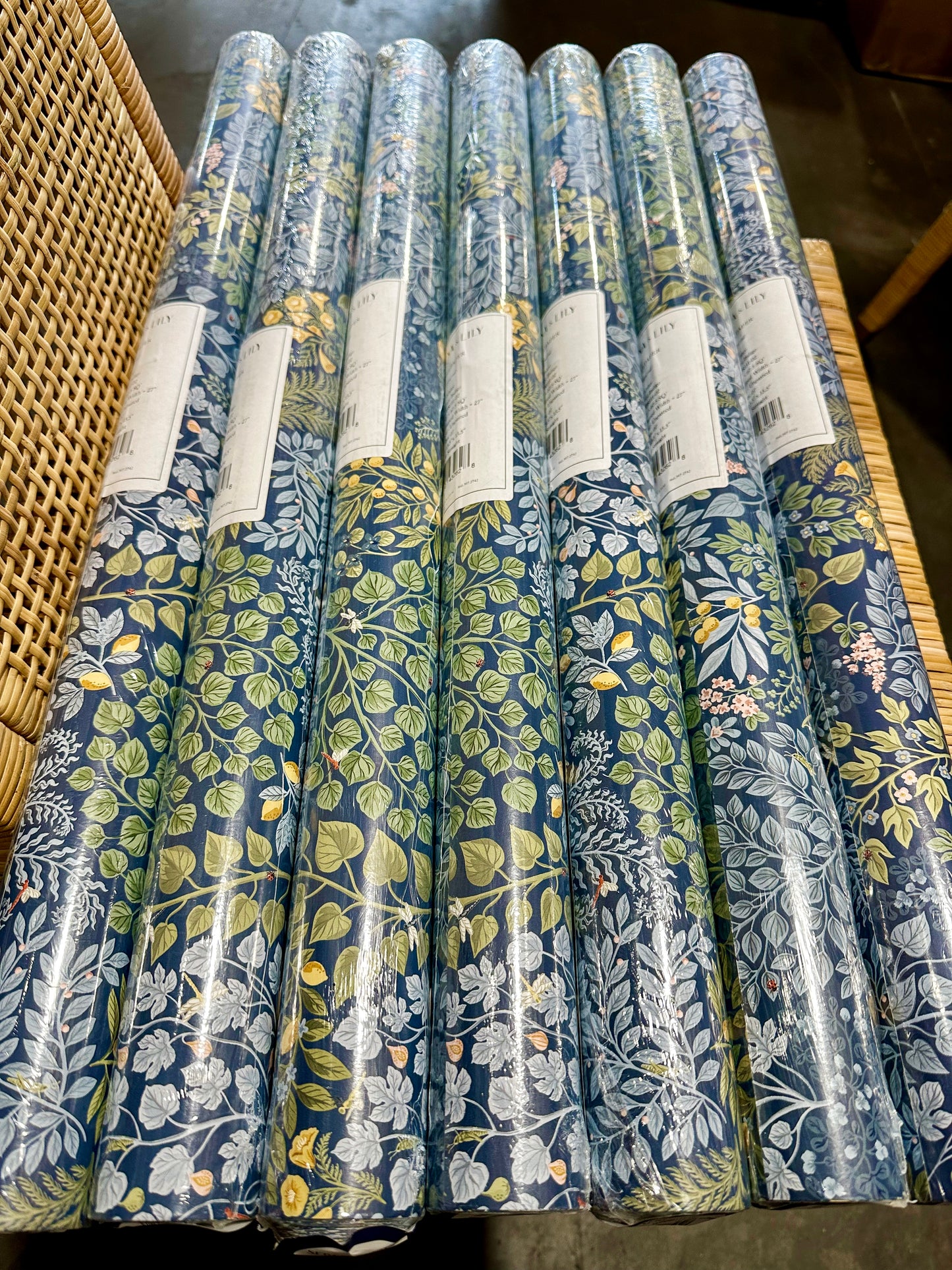 Wisley Wallpaper-Vintage Indigo - The Home Decor Outlet