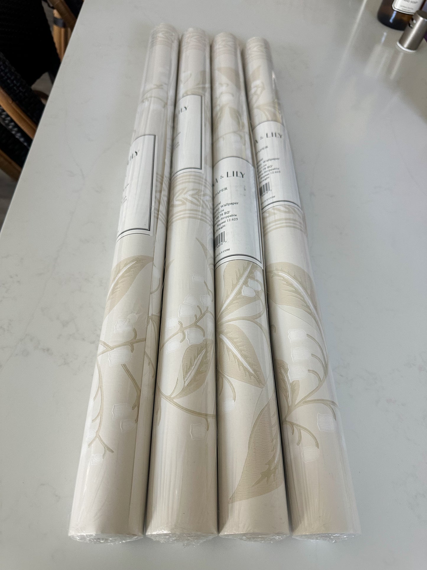 Lily of the Valley Wallpaper-Neutral Beige