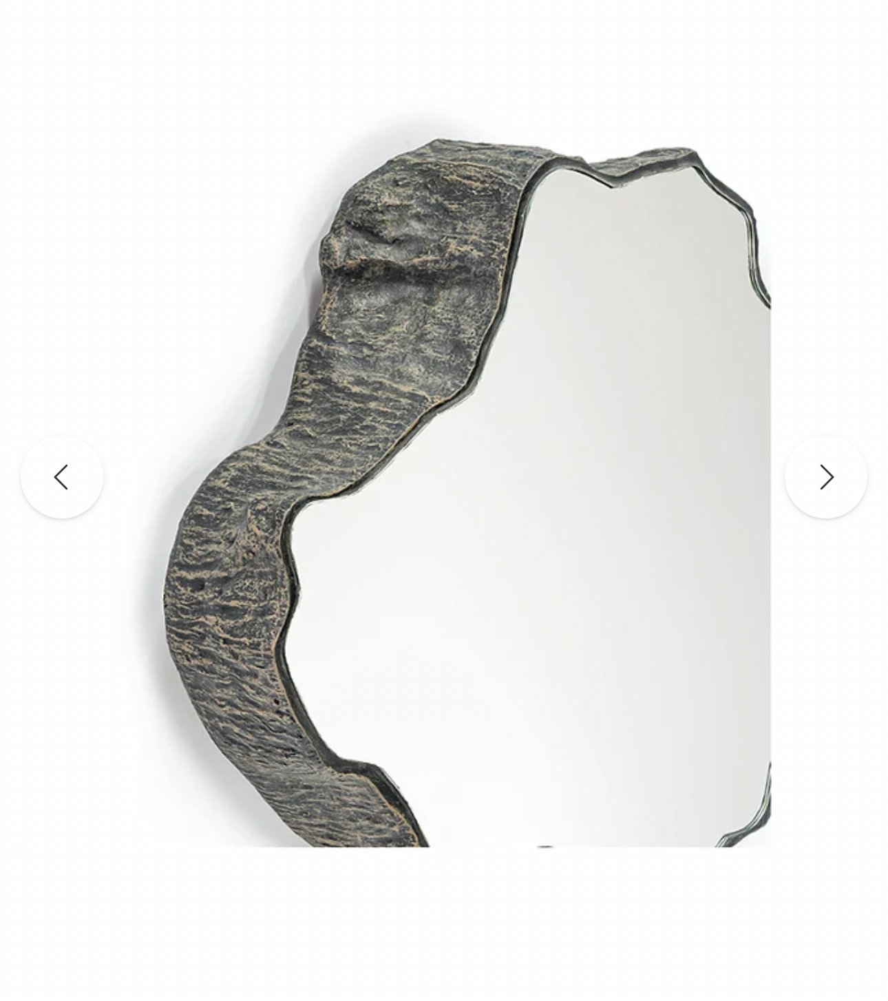 PALECEK Caldera Coastal Designer Stonecast Small Wall Mirror-Brown