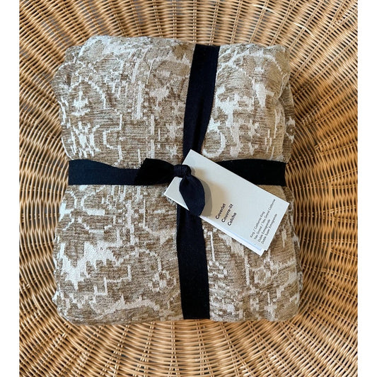 West Elm Kay Reversible Coverlet (K/CK)-Fawn Brown/White