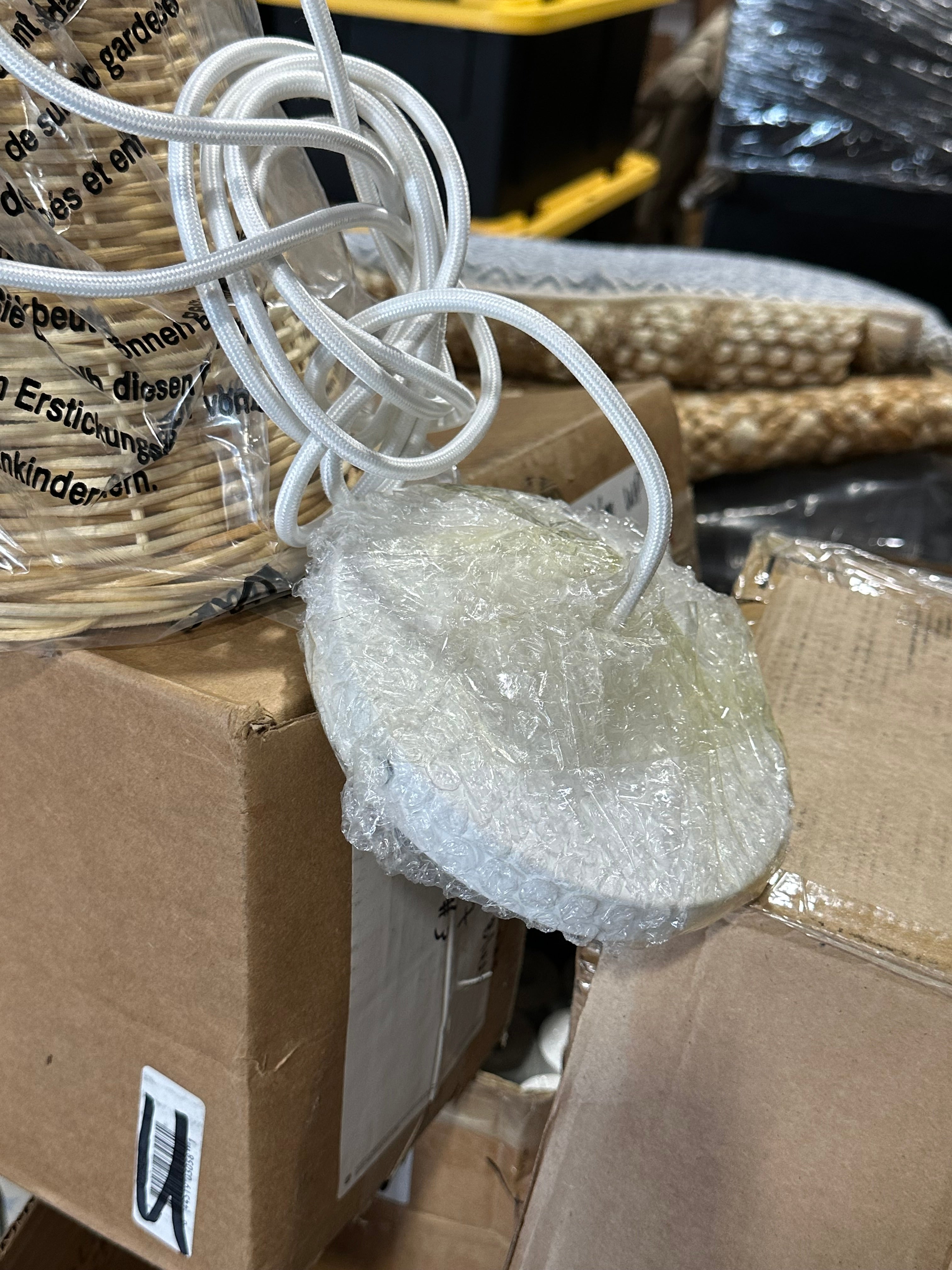 Santa Barbara Rattan Wicker Weave Petite Pendant-Natural Brown