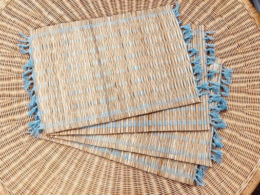 Cabo Woven Placemats (Set of 4)-Coastal Blue