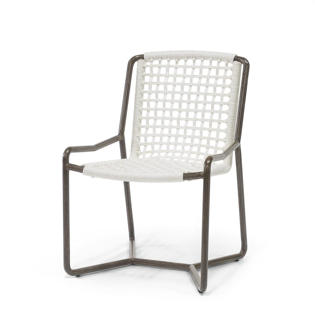 PALECEK Dockside Outdoor Dining Chairs (Set of 4)-Metal Frame/White Rope Seat