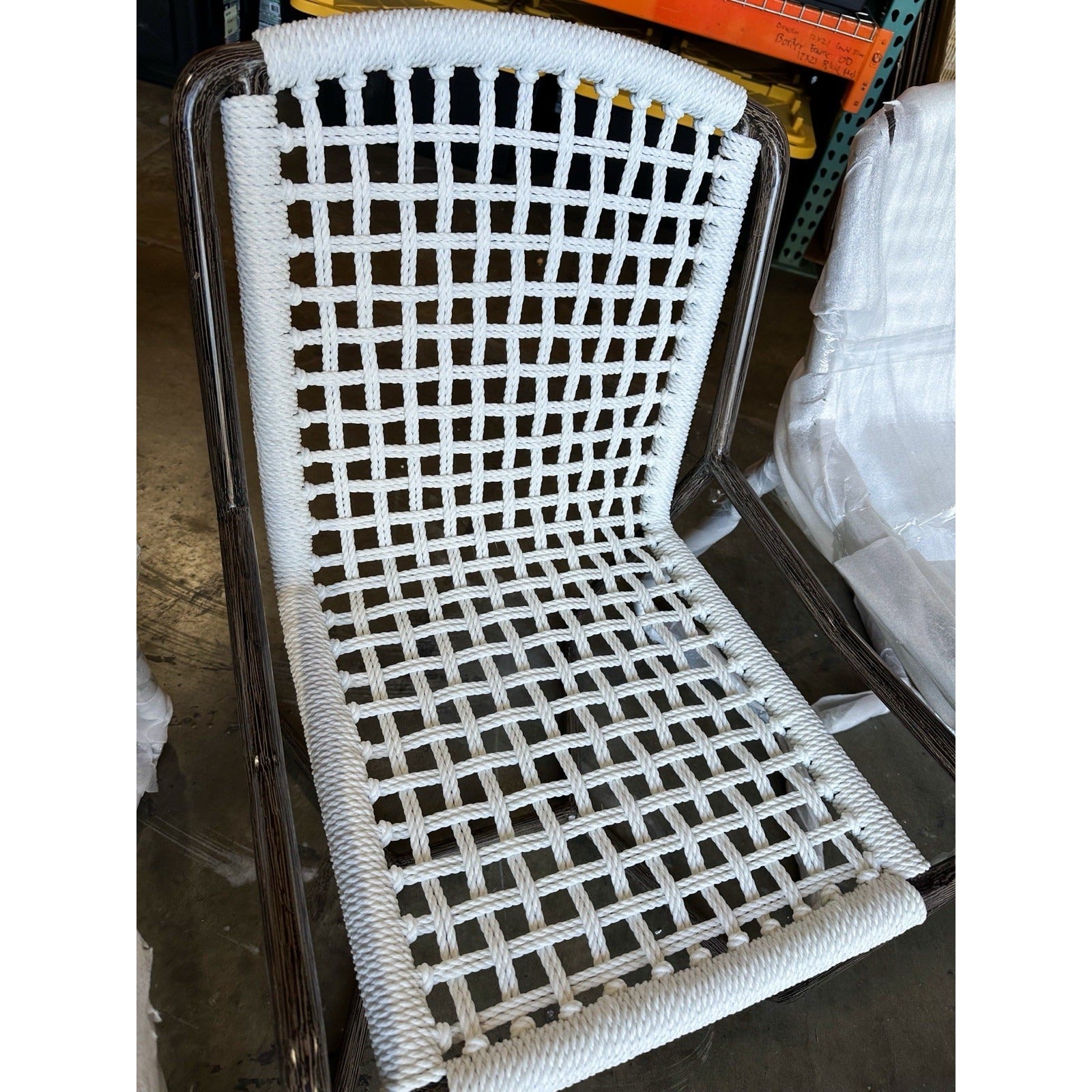 PALECEK Dockside Outdoor Dining Chairs (Set of 4)-Metal Frame/White Rope Seat