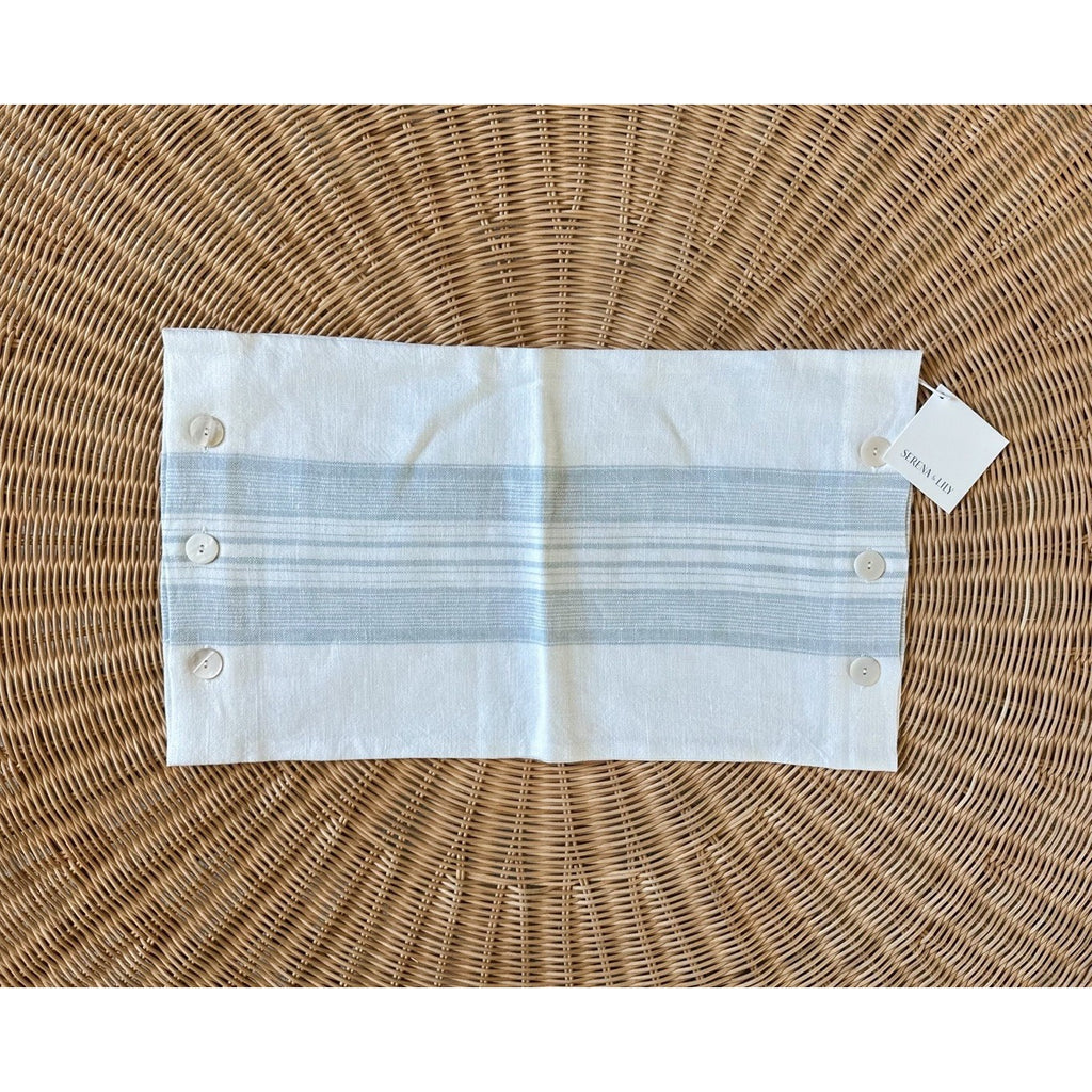 Shoreham Pillow Cover (12”x18”)-Coastal Blue