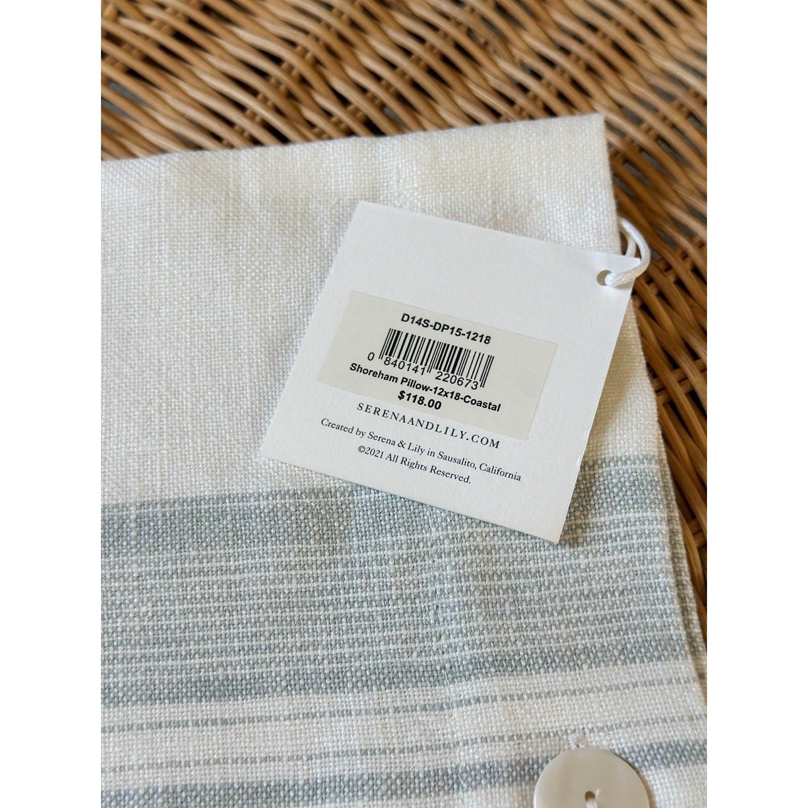 Shoreham Pillow Cover (12”x18”)-Coastal Blue