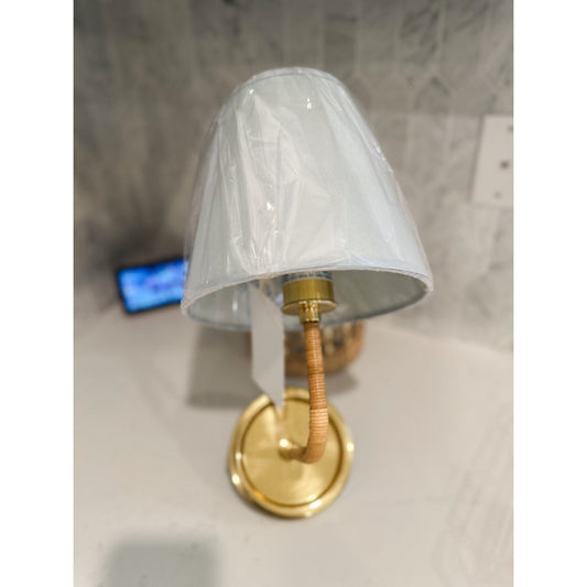 Larkspur Brass Single Sconce-Coastal Blue Taper Shade - The Home Decor Outlet