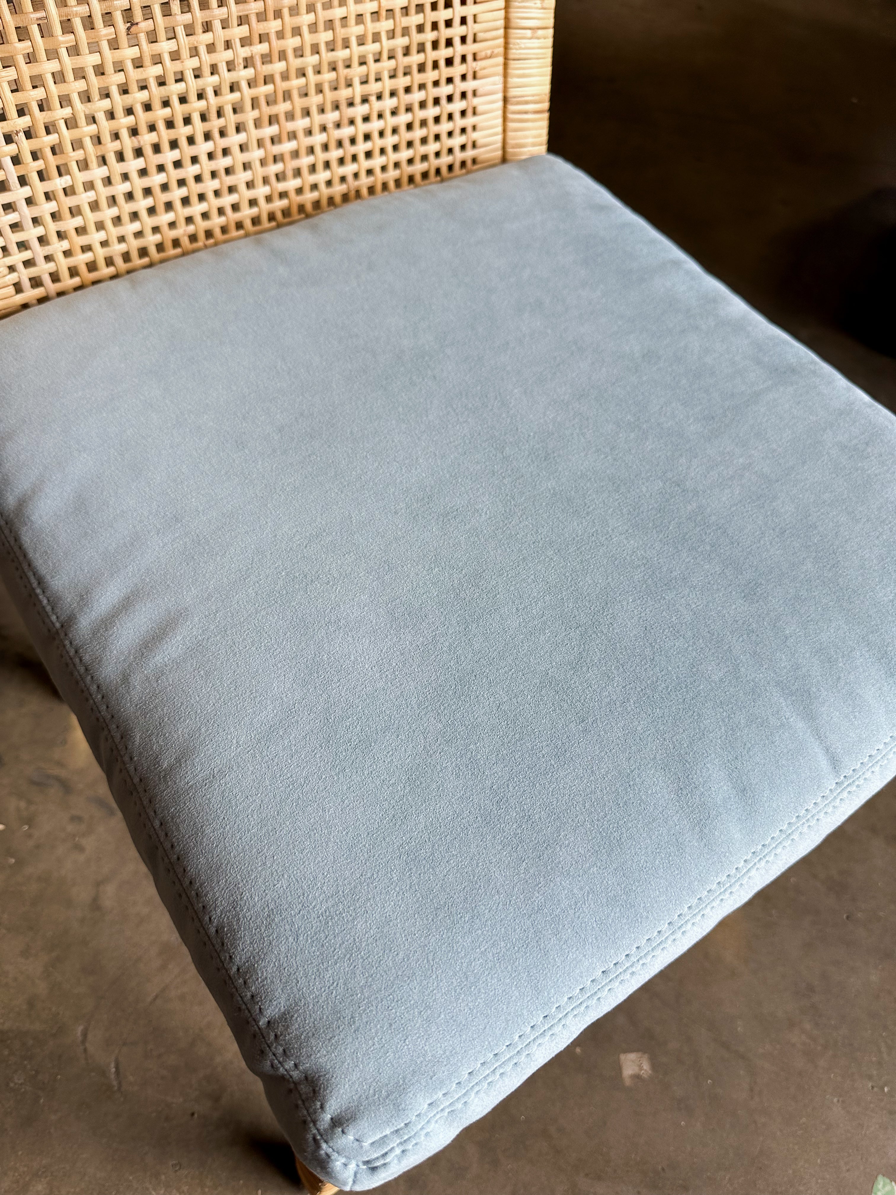 Balboa Rattan Dining/Counter CUSHION-Suede Coastal Blue