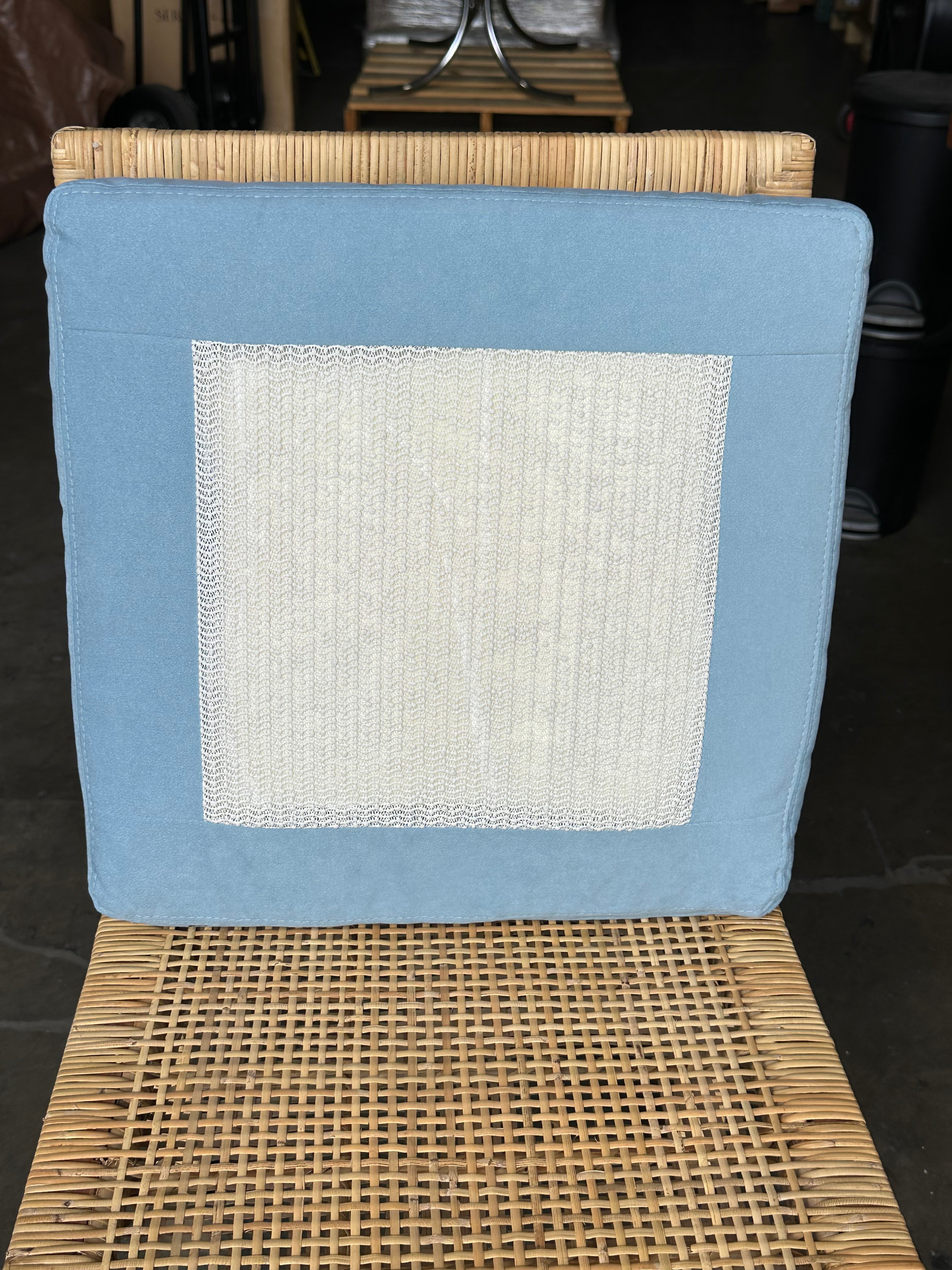 Balboa Rattan Dining/Counter CUSHION-Suede Coastal Blue