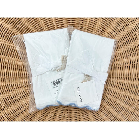 Wave Percale Euro Pillow Shams (Set of 2)-Coastal Blue - The Home Decor Outlet
