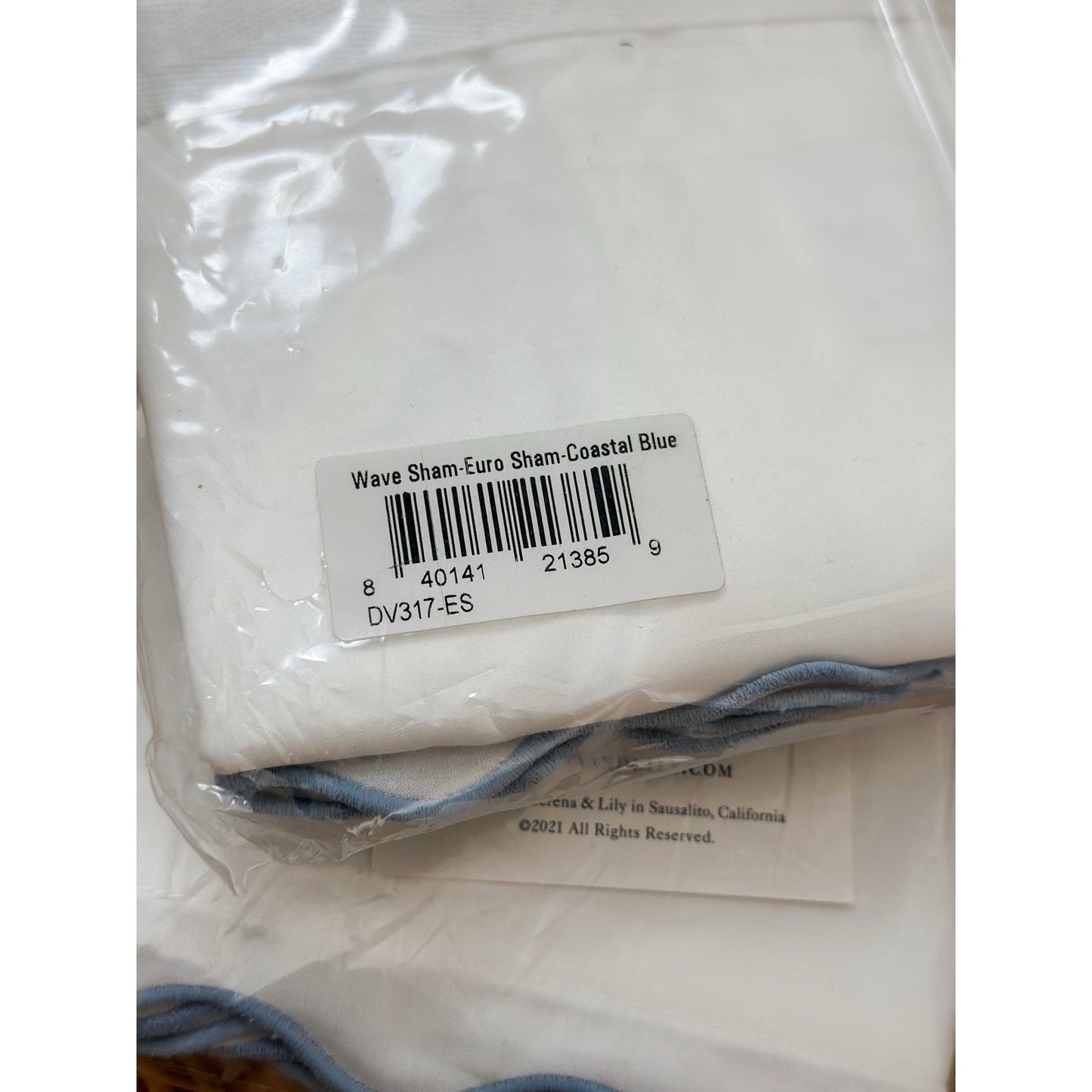 Wave Percale Euro Pillow Shams (Set of 2)-Coastal Blue - The Home Decor Outlet