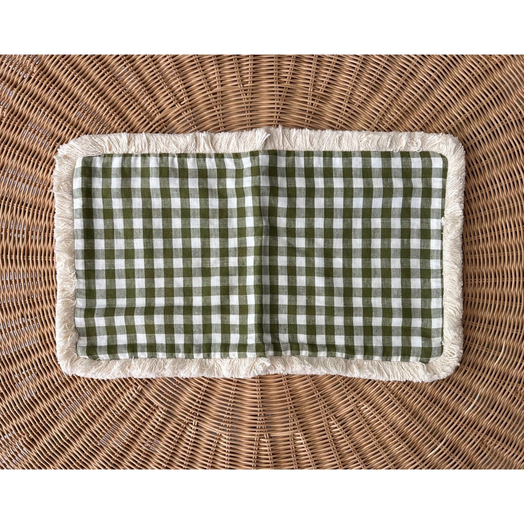 Petite Gingham Pillow Cover (SAMPLE/NO TAGS) (12”x21”)-Grove Green