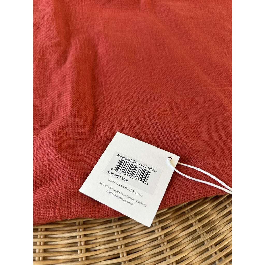 Mendocino Linen Pillow Cover (24” SQ)-Lobster Red