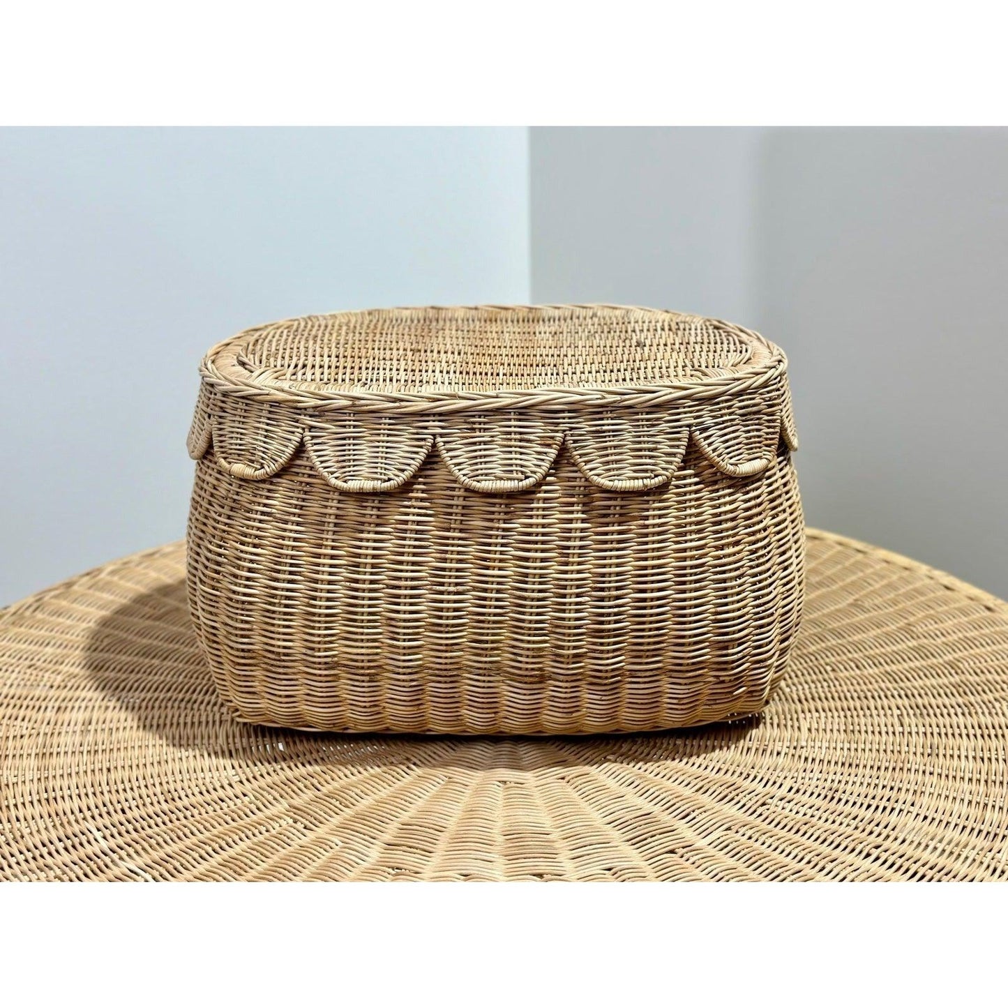 FLORA Rattan Scallop Basket Set – BEBE BASK