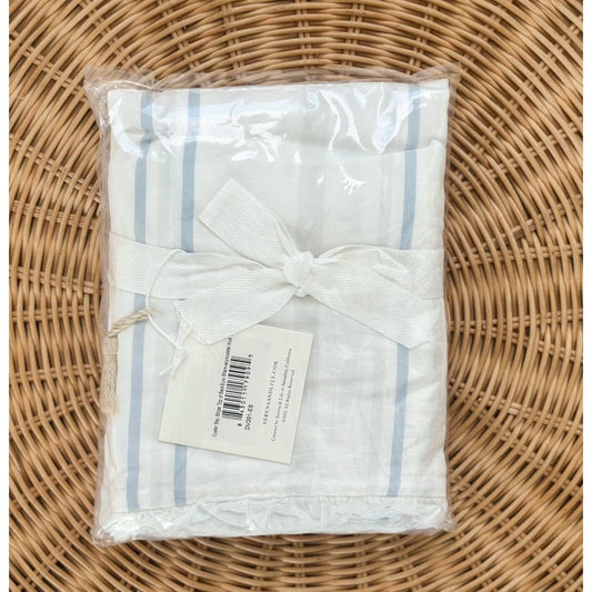 Oyster Bay Stripe Sateen Euro Pillow Sham-Sky/Coastal Blue - The Home Decor Outlet