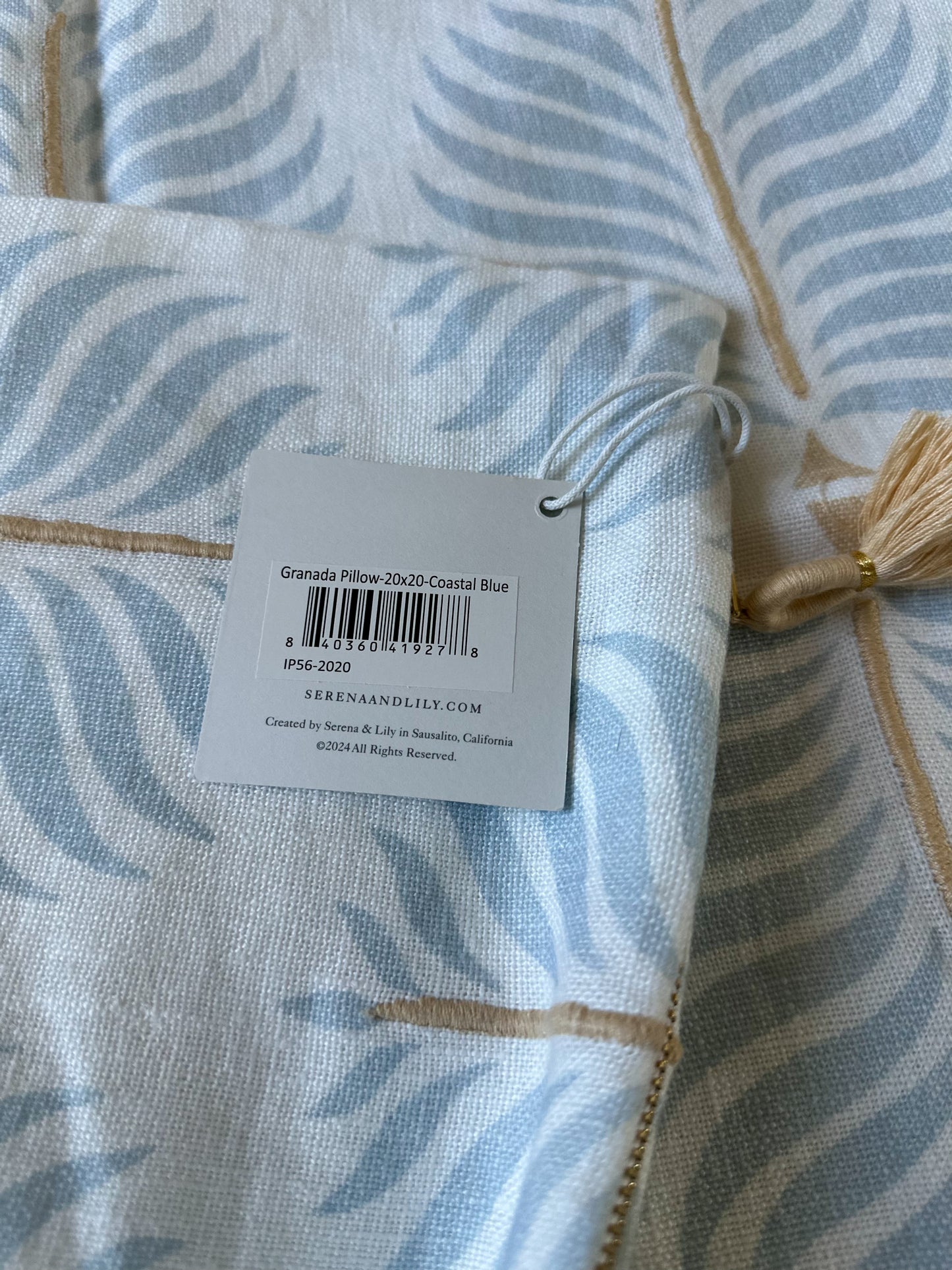 Granada Pillow Cover (20” SQ)-Coastal Blue