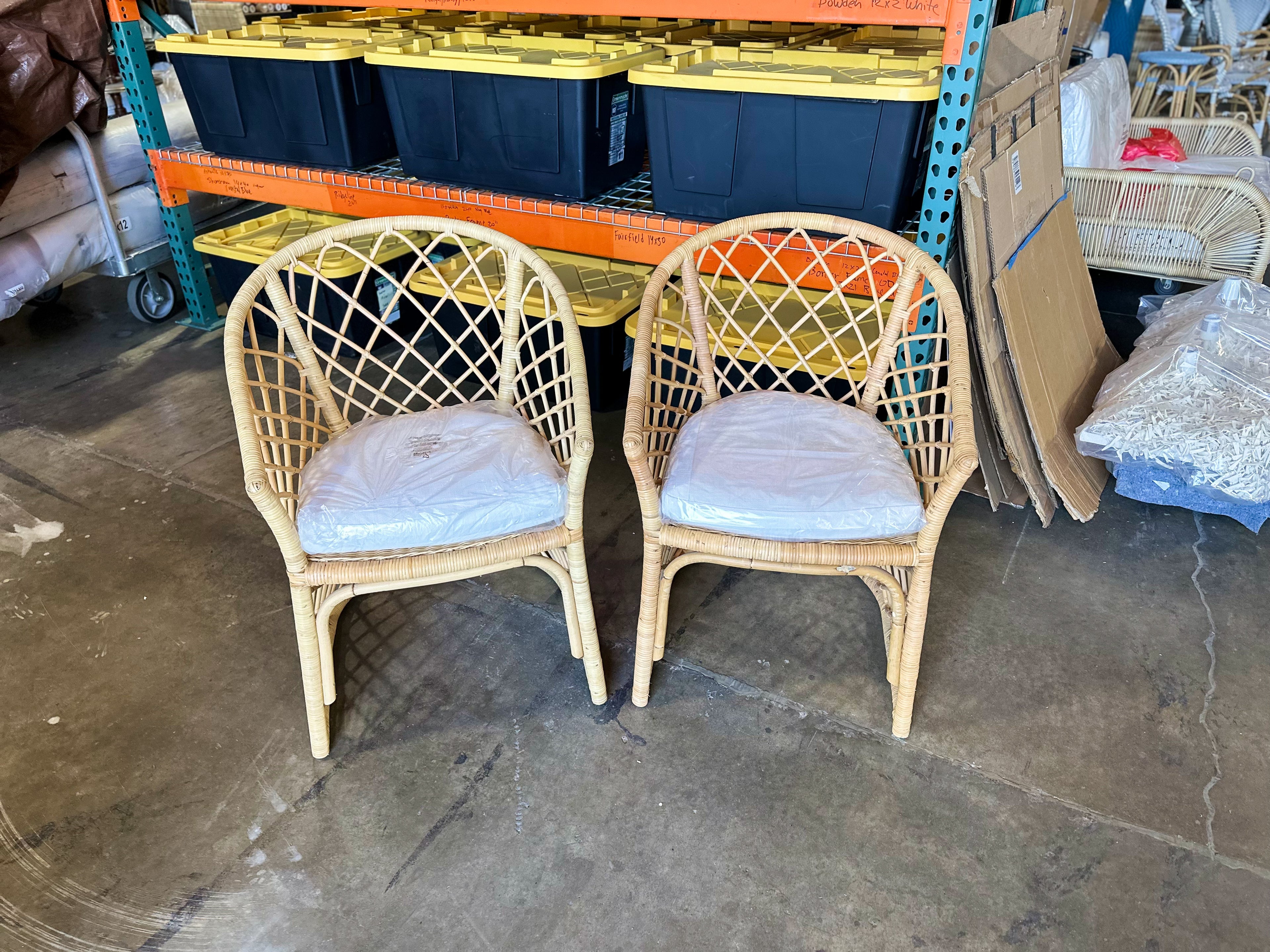 Avalon Rattan Coastal Dining Chairs (Set of 2)-Natural Brown
