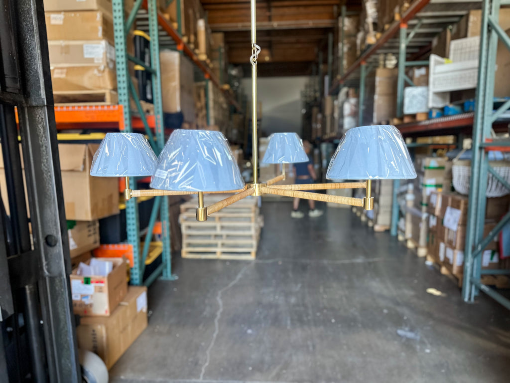 Larkspur Chandelier (Various Shade Options)-Brass Gold Base