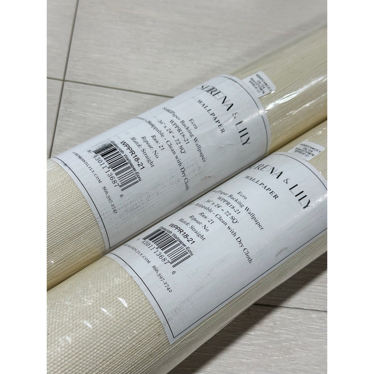 Solid Grasscloth Wallcovering-Ecru Beige