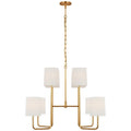 Visual Comfort Go Lightly Medium Chandelier (White Linen Shades)-Gild/Gold - The Home Decor Outlet
