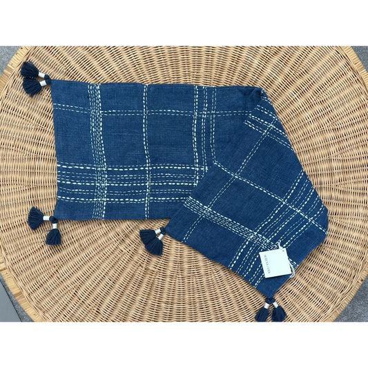 Asheville Pillow Cover  (14”x40”)-Vintage Indigo Blue