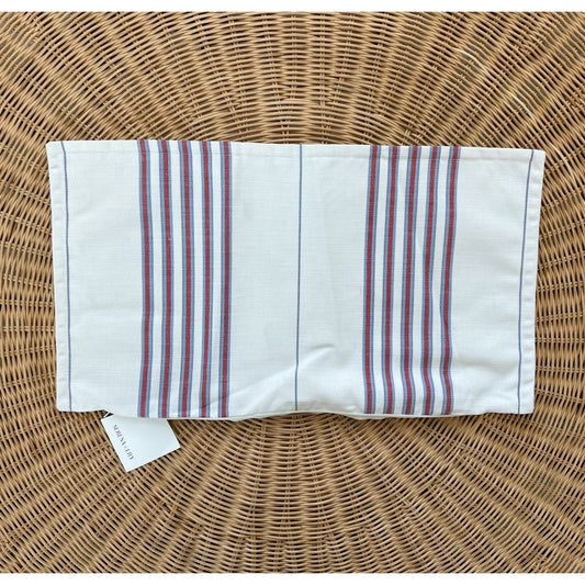 Perennials Lake Stripe Pillow Cover (12”x21”)-White/Red