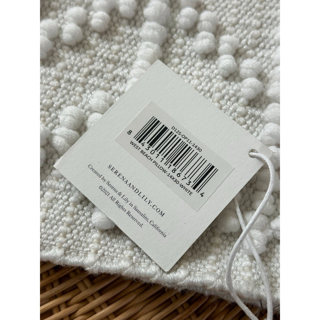 West Beach Pillow Cover (14”x30”)-White - The Home Decor Outlet
