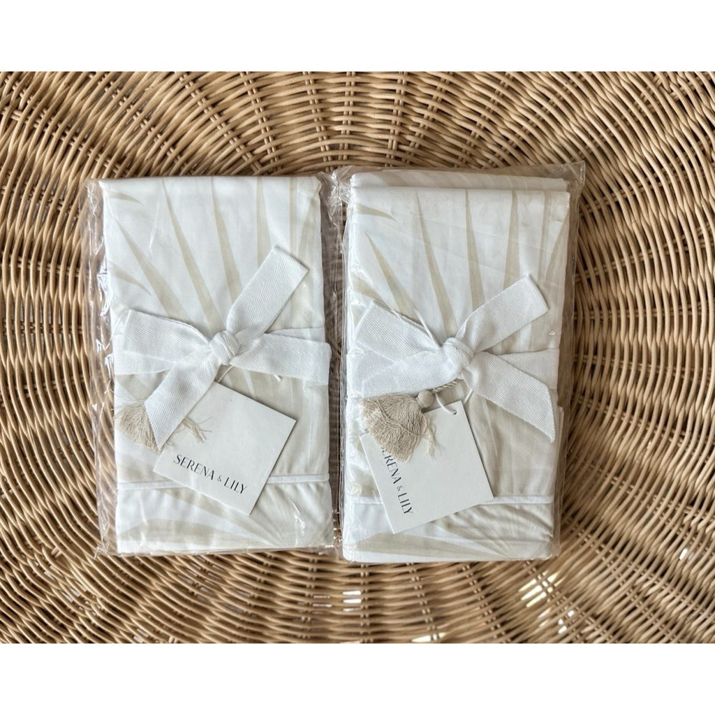 Island Palm Standard Pillow Shams (Set of 2)-Sand Beige