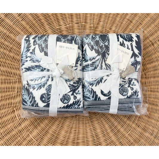 Artichoke Quilted King Shams (Set of 2)-Navy