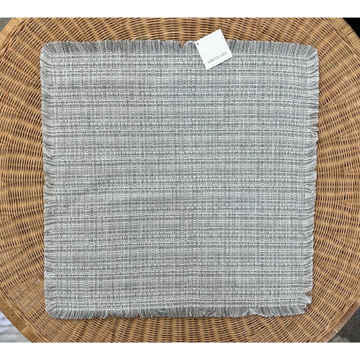 Perennials Rosemount Tweed Pillow Cover (24” SQ)-Fog Grey - The Home Decor Outlet