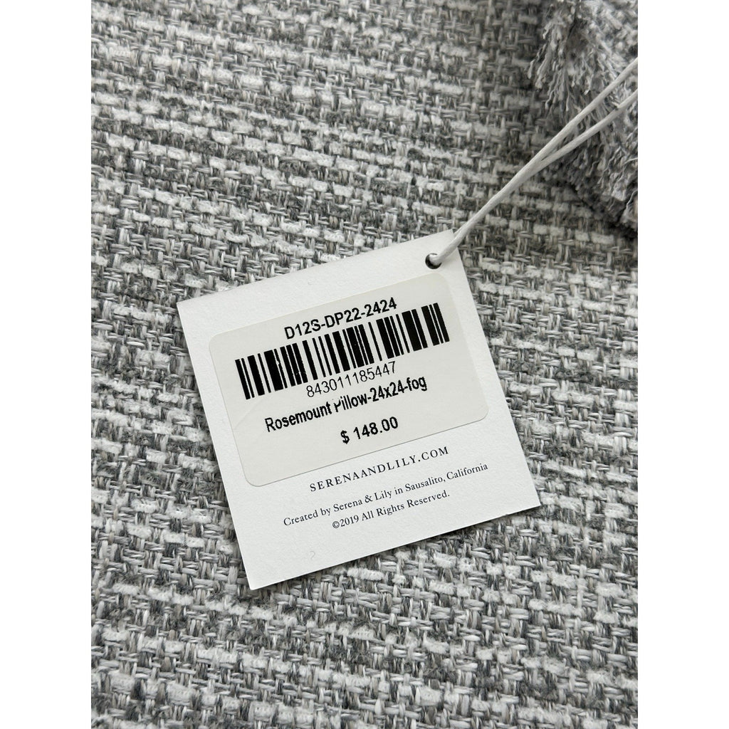 Perennials Rosemount Tweed Pillow Cover (24” SQ)-Fog Grey - The Home Decor Outlet