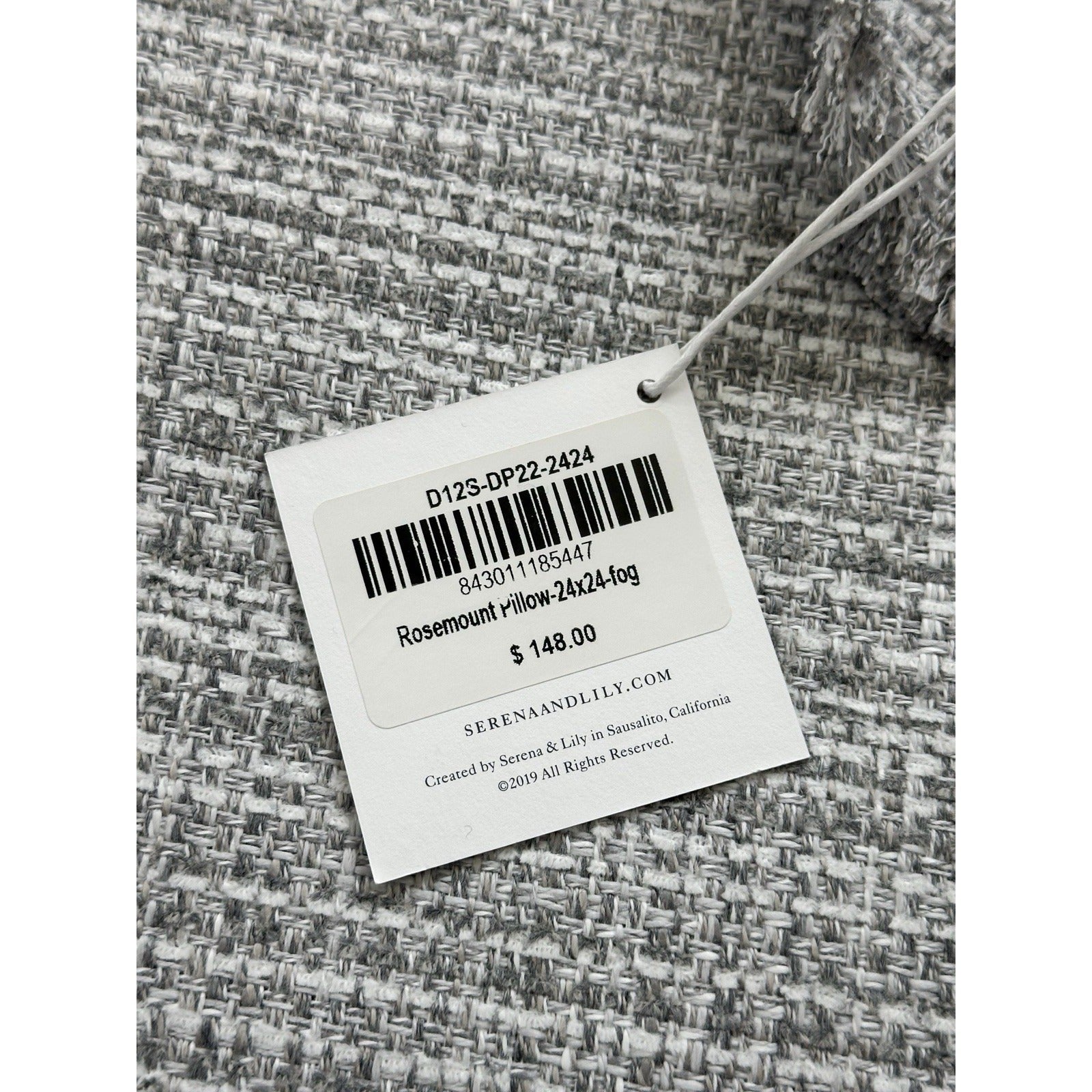 Perennials Rosemount Tweed Pillow Cover (24” SQ)-Fog Grey - The Home Decor Outlet