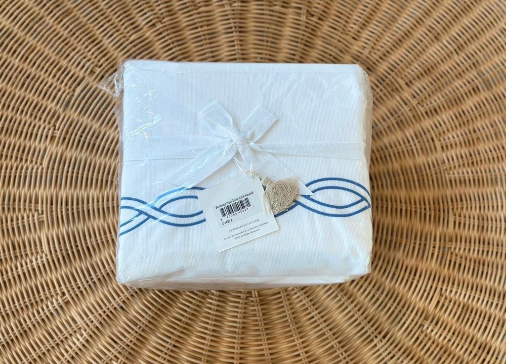 Bainbridge Piqué Duvet Cover (K/CK)-French Blue - The Home Decor Outlet